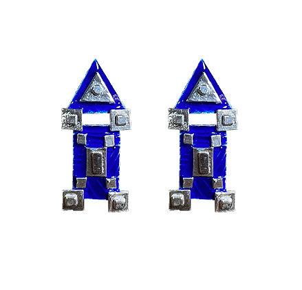 Magic Carpet Fine Silver Earrings With Hot Enamel