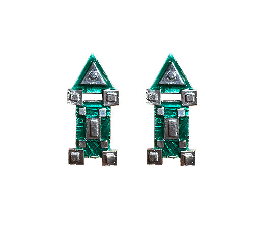 Magic Carpet Fine Silver Earrings With Hot Enamel
