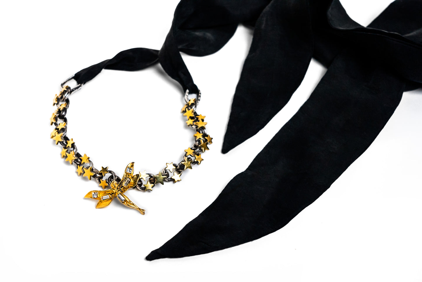 Enchanted Fairy Choker with Black Silk Ribbon