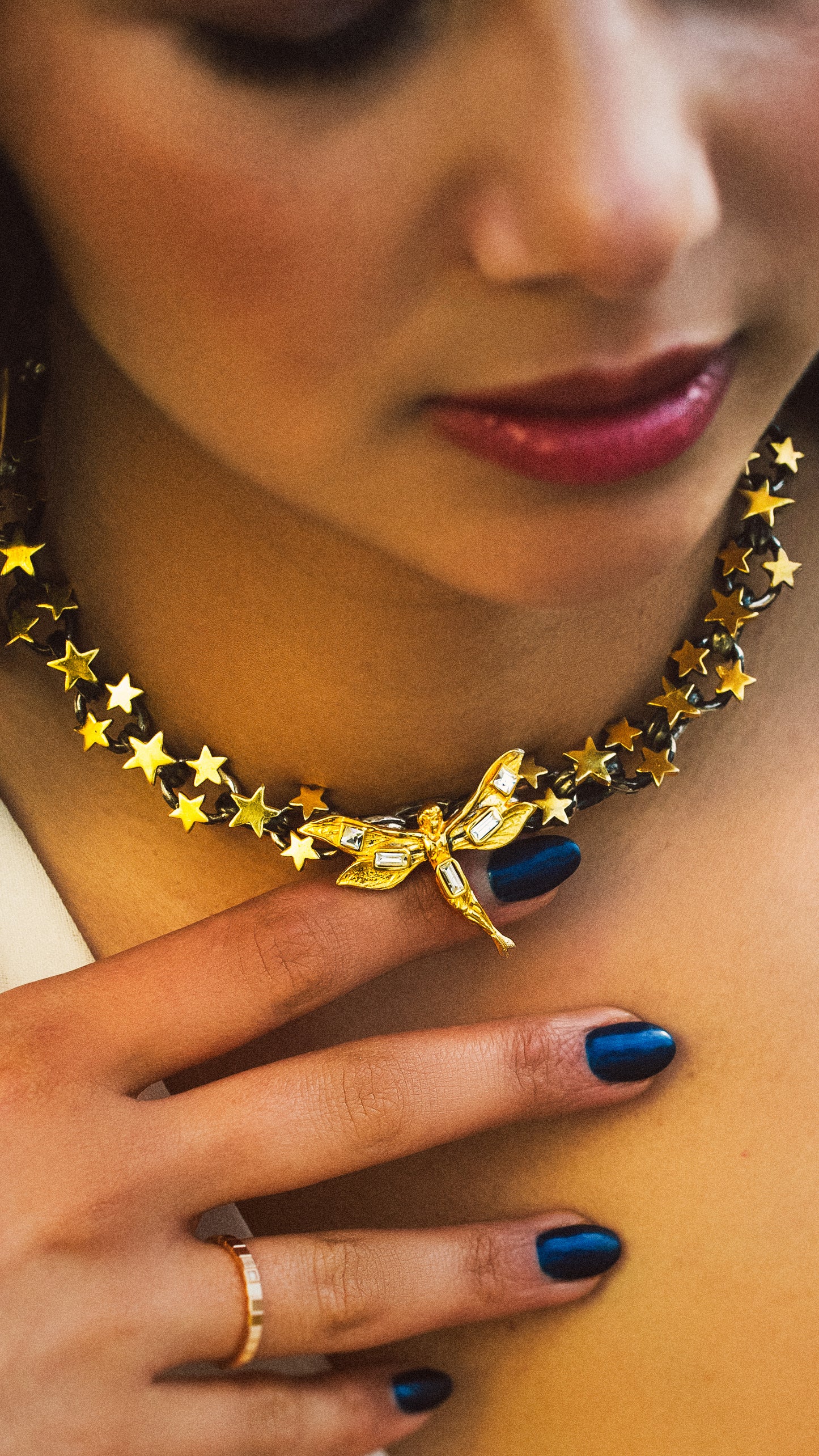 Enchanted Fairy Choker with Black Silk Ribbon