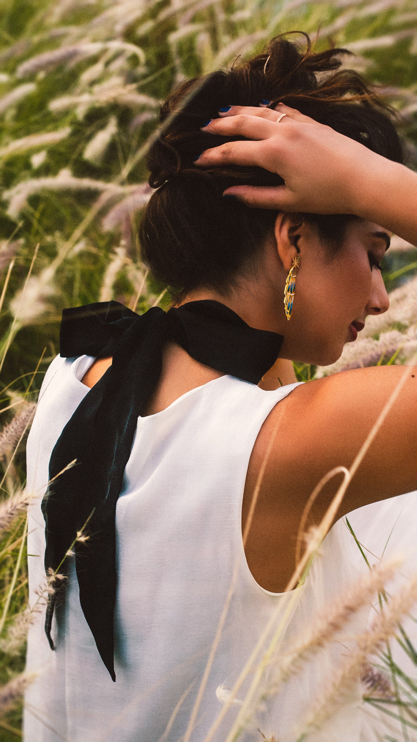 Enchanted Fairy Choker with Black Silk Ribbon