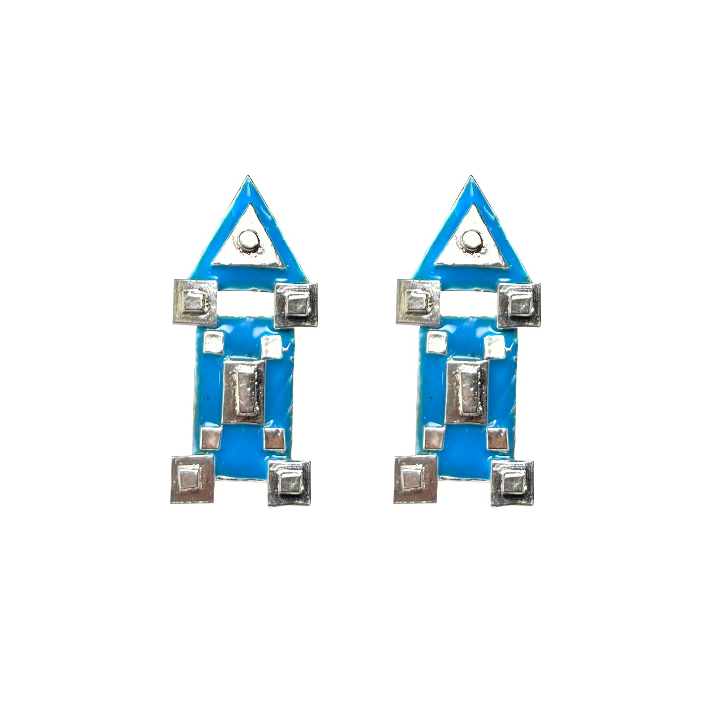 Magic Carpet Fine Silver Earrings With Hot Enamel