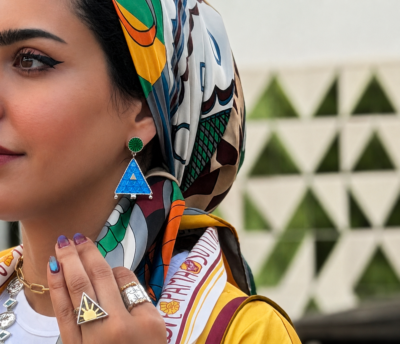 Sacred Triangles Dangling Earrings
