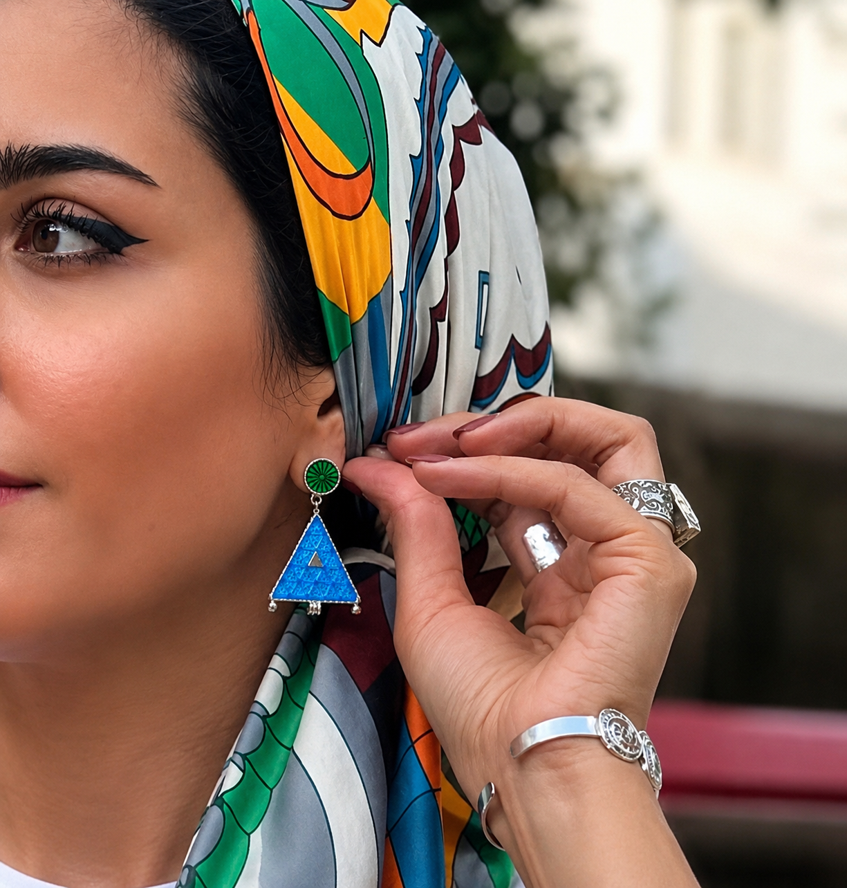 Sacred Triangles Dangling Earrings