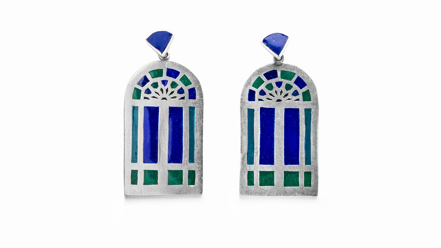 Doors To The Past Plique A Jour Earrings